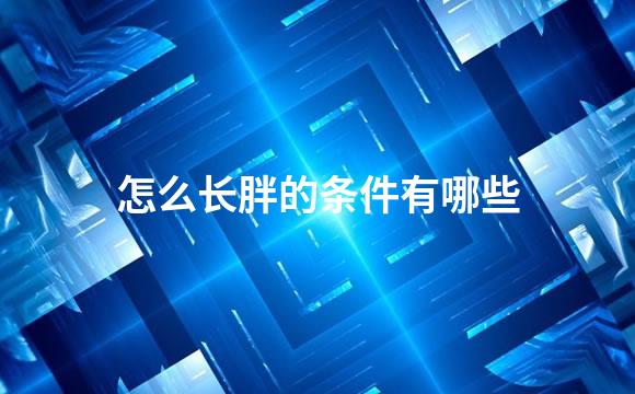 怎么长胖的条件有哪些